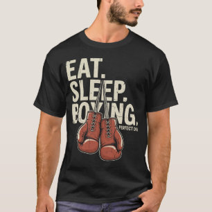 Essen Schlafen Boxen Perfekter Tag Vintage T-Shirt