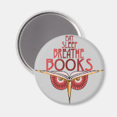 Essen Schlafen Breathe Books Magnet (Vorderseite/Rückseite)