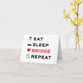 Essen. Schlafen. Brücke. Wieder von vorne. für dop Karte (Gelbe Blume)