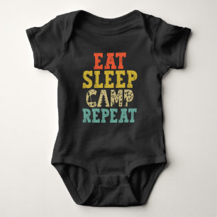 Essen Schlafen Camp Wiederholen Campingliebhaber Baby Strampler