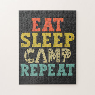 Essen Schlafen Camp Wiederholen Campingliebhaber Puzzle