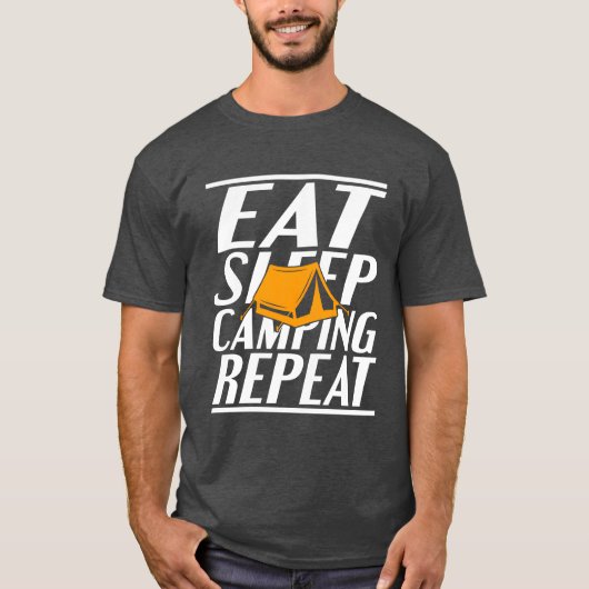 essen schlafen Camping Junge T-Shirt (Vorderseite)