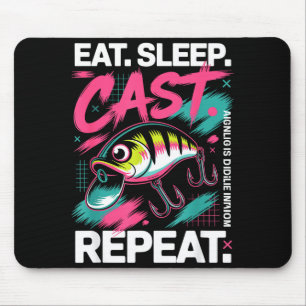 Essen Schlafen Casting Wiederholen Angelfreund Män Mousepad