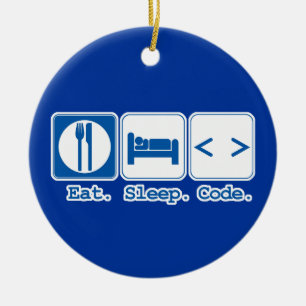 essen schlafen code (html) keramikornament