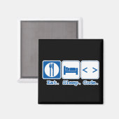essen schlafen code (html) magnet (Vorderseite/Rückseite)