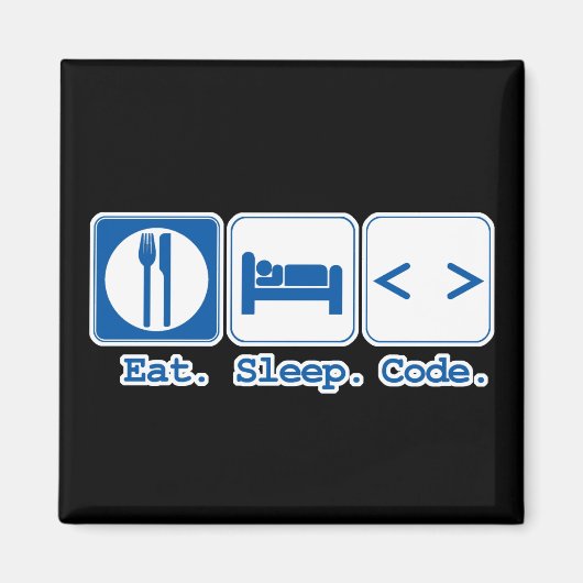 essen schlafen code (html) magnet (Vorne)