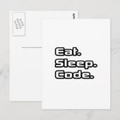 Essen. Schlafen. Code. Postkarte (Vorne/Hinten)