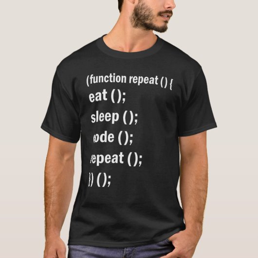Essen Schlafen Code Wiederholen Softwareentwicklun T-Shirt (Vorderseite)