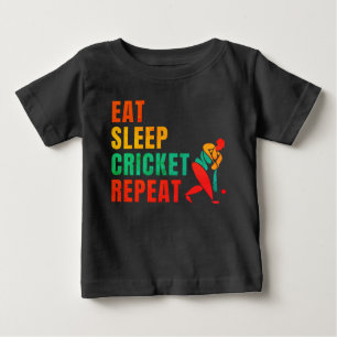 ESSEN SCHLAFEN CRICKET WIEDERHOLEN - CRICKET LIEBH BABY T-SHIRT