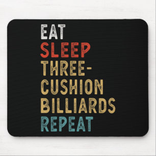 Essen Schlafen Drei-Kissen Billard Wiederholung Fu Mousepad