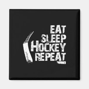 Essen Schlafen Eishockey Wiederholen Vintage-Gesch Magnet