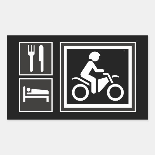 Essen. Schlafen. FAHREN! Rechteckiger Aufkleber (Vorderseite)