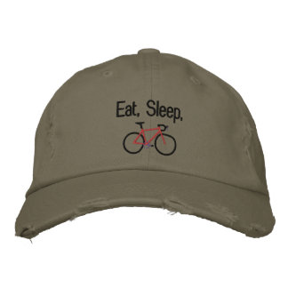 Essen, schlafen, Fahrrad Bestickte Kappe