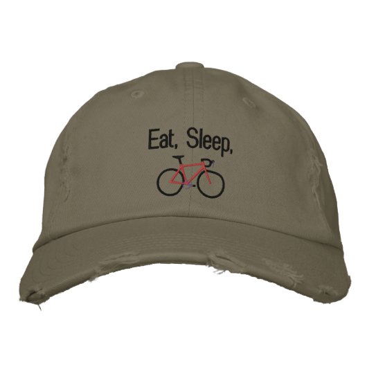 Essen, schlafen, Fahrrad Bestickte Kappe (Vorderseite)