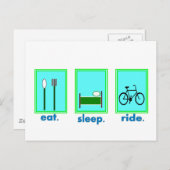 Essen schlafen Fahrradfahren Fahrradfahren, Fahrra Postkarte (Vorne/Hinten)