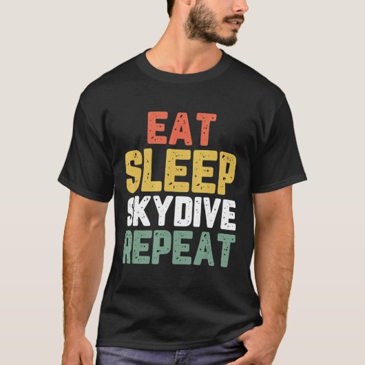 Essen Schlafen Fallschirmspringen Fallschirmspring T-Shirt (Vorderseite)