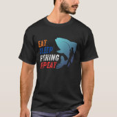 Essen. Schlafen. Fisch. Wieder von vorne. T-Shirt (Vorderseite)