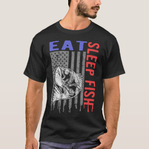 Essen, Schlafen, Fischen, Vintage Stil Lustiges An T-Shirt