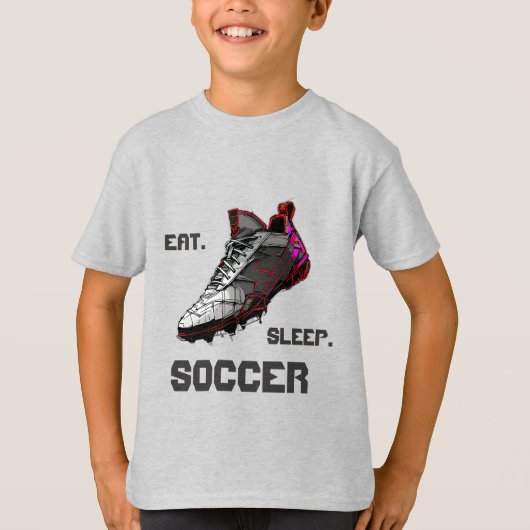 Essen. Schlafen. Fußball. Urban Soccer Boot. Kids T-Shirt (Vorderseite)