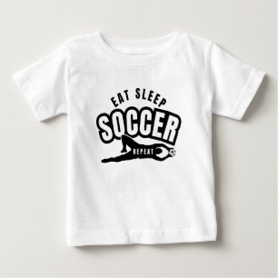 essen schlafen Fußball wiederholen  Baby T-shirt
