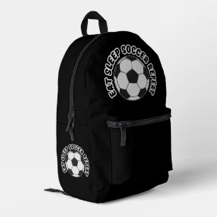 essen schlafen Fußball wiederholen Bedruckter Rucksack