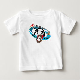 Essen, schlafen, Fußball, wiederholen. Cartoon Fuß Baby T-shirt