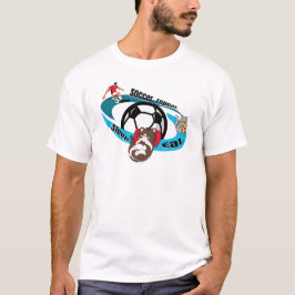 Essen, schlafen, Fußball, wiederholen. Cartoon Fuß T-Shirt