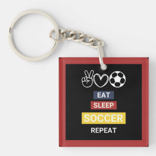 Essen, schlafen, Fußball, wiederholen Schlüsselanhänger