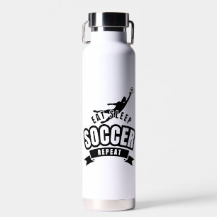 essen schlafen Fußball wiederholen Trinkflasche