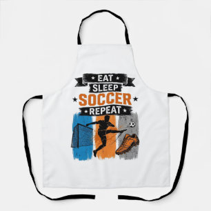 Essen Schlafen Fußball Wiederholen Vintage Fußball Schürze