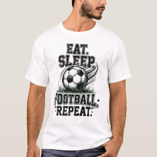 Essen Schlafen Fußball Wiederholen Vintage-Fußball T-Shirt