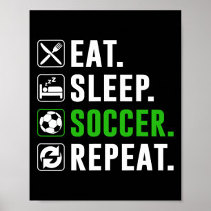 Essen Schlafen Fußball Witziger Fußballspieler Wie Poster