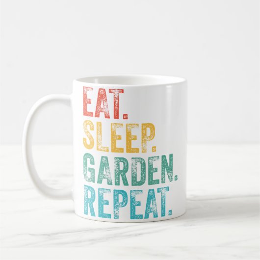 Essen Schlafen Garten Wiederholen Gärtnern Gärtner Kaffeetasse (Links)