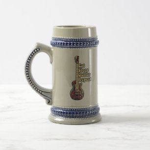 Essen schlafen Gitarre wiederholen. Vintage bunte Bierglas
