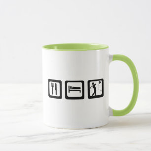 Essen Schlafen Golf Tasse