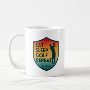 ESSEN SCHLAFEN GOLF WIEDERHOLEN KAFFEETASSE