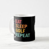 Essen Schlafen Golf Wiederholen Kaffeetasse (Vorderseite Links)