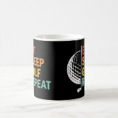 Essen Schlafen Golf Wiederholen Kaffeetasse (Mittel)