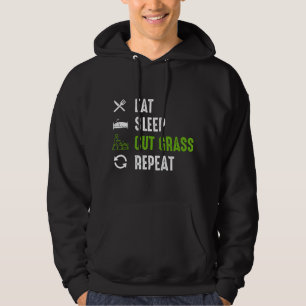 Essen Schlafen Gras Mähen - Landschaftsbau-Outfit Hoodie