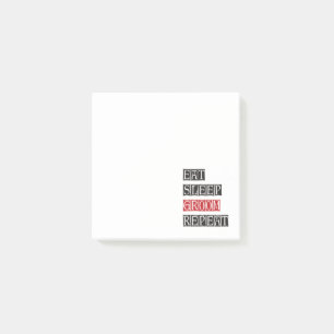 Essen schlafen Groom Wiederholung Post-it Klebezettel