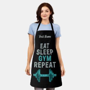 Essen Schlafen Gym Wiederholen Gymnastik Vintage F Schürze