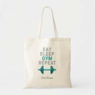 Essen Schlafen Gym Wiederholen Gymnastik Vintage F Tragetasche