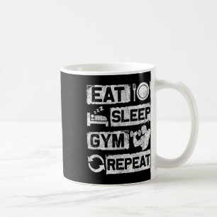 Essen Schlafen Gym Wiederholen Lustig Sport Bodybu Kaffeetasse