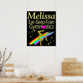 ESSEN, SCHLAFEN, GYMNASTIK PERSONALISIERTER POSTER (Küche)