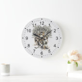 Essen, schlafen, Hockey spielen Große Wanduhr (Zuhause)