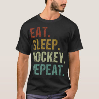 Essen Schlafen Hockey Wiederholen Eis T-Shirt