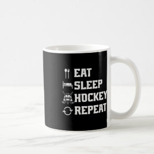 Essen Schlafen Hockey Wiederholen Eishockeyspieler Kaffeetasse
