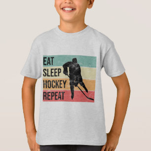 Essen, schlafen, Hockey, Wiederholen - Kinder T-Shirt