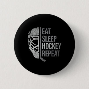 Essen Schlafen Hockey Wiederholen Lustige Eishocke Button