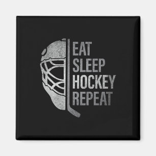 Essen Schlafen Hockey Wiederholen Lustige Eishocke Magnet